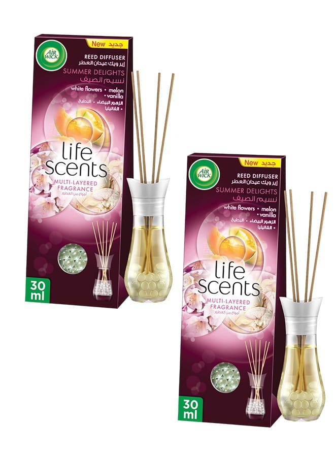 Life Scents Reed Diffuser, Summer Delights Scent  2x30ml